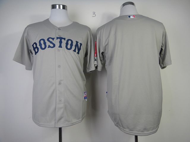 Men Boston Red Sox Blank Grey MLB Jerseys